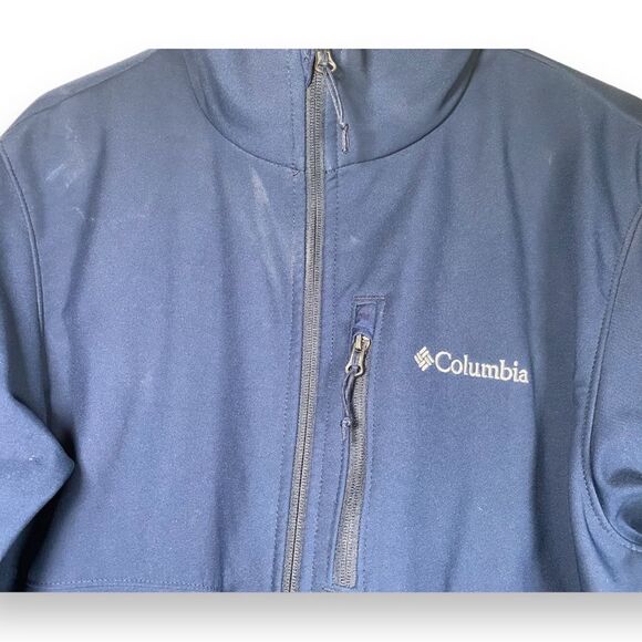 Columbia men’s navy jacket inner cinch waist fleece lined Large Winter - Picture 3 of 9